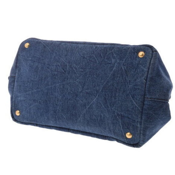 Prada Canapa Tote Bag Denim Blue - Picture 6 of 12